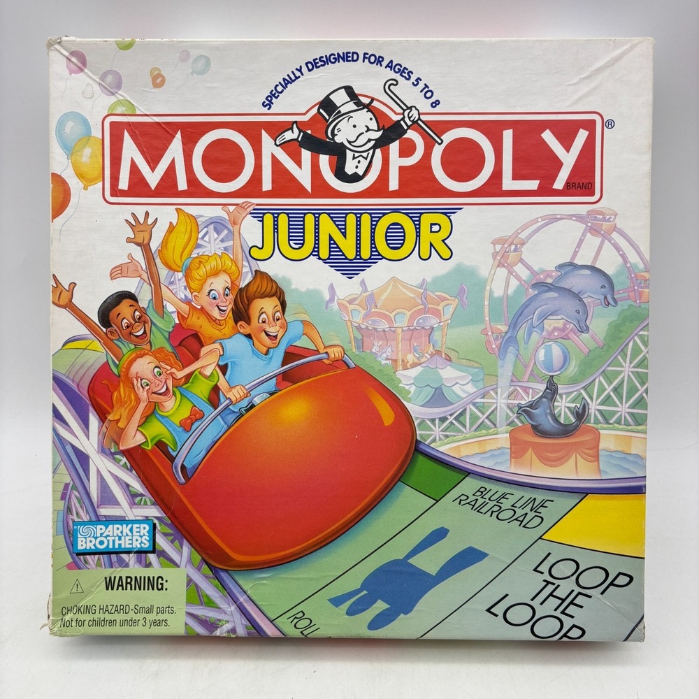 VINTAGE Monopoly Junior COMPLETE Parker Brothers 1996 90's Kids Children's
